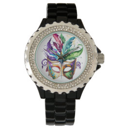 KORT FÄRGAD MARDI GRAS ANSIKTE MASKS ARMBANDSUR