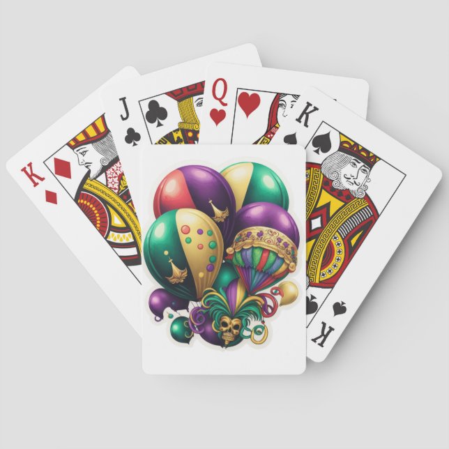 KORT FÄRGAD MARDI GRAS BALLOONS CASINOKORT (Baksidan)
