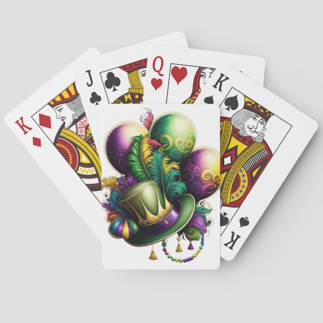 KORT FÄRGAD MARDI GRAS BALLOONS CASINOKORT (Baksidan)