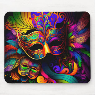 KORT FÄRGAD MARDI GRAS MASKS MUSMATTA