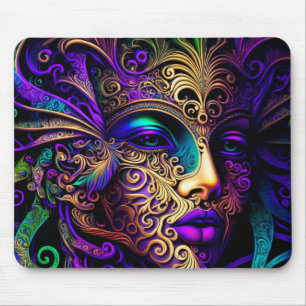 KORT FÄRGAD MARDI GRAS MASKS MUSMATTA