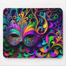 KORT FÄRGAD MARDI GRAS MASKS MUSMATTA