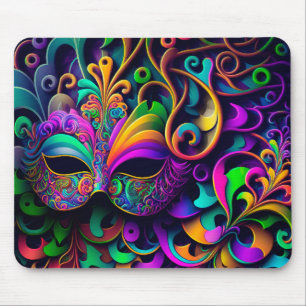 KORT FÄRGAD MARDI GRAS MASKS MUSMATTA