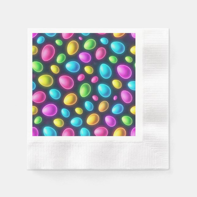 Kort färgad/neon Påskägg/Vår Pappersservett (Framsidan)