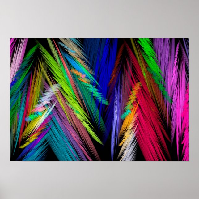 Kort Färgad Psychedelic Modern Art Poster (Framsidan)