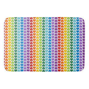 KORT FÄRGAD RAINBOW-HJÄRTA BADRUMSMATTA
