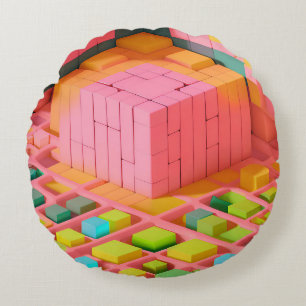 Kort Färgad Rund Kudde