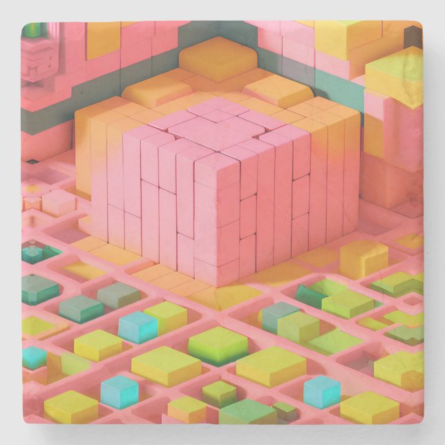 Kort Färgad Stenunderlägg (Framsidan)