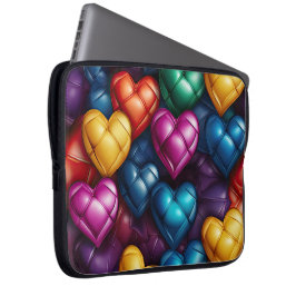 KORT FÄRGAD VALENTINE KÄRLEK HEARTS LAPTOP FODRAL