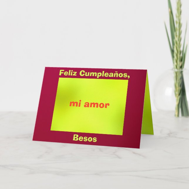 Kort - Feliz Cumpleaños, mi-kärlek - Roja y (Framsida)