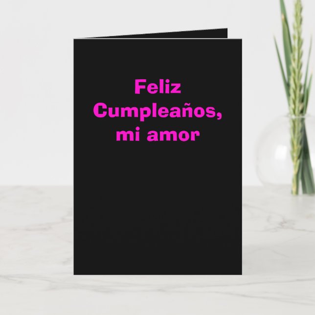 Kort - Feliz Cumpleaños, mi kärlek - Rosa y negra (Framsida)