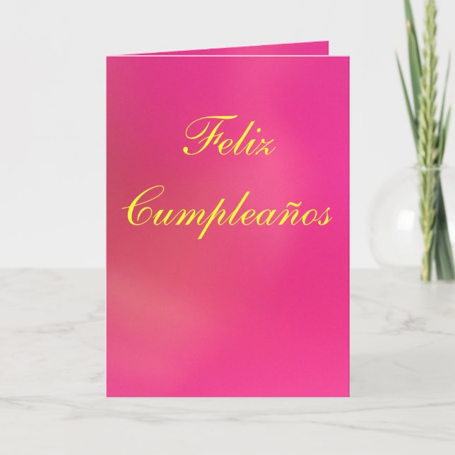 Kort - Feliz Cumpleaños - Rosa (Framsida)
