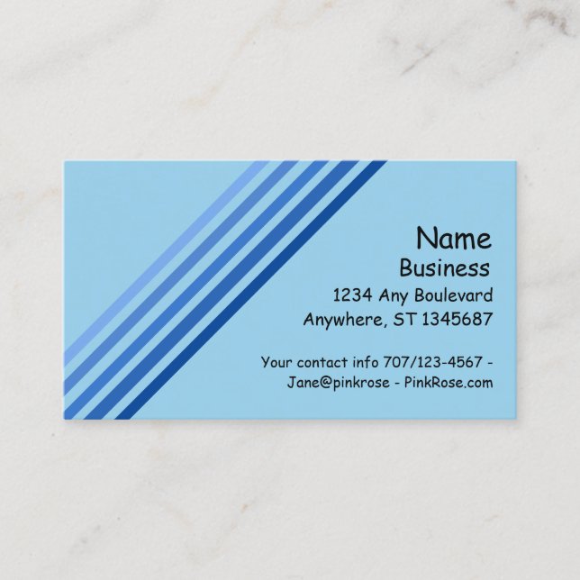 Kort - Fem diagonala blå linjer (Framsida)