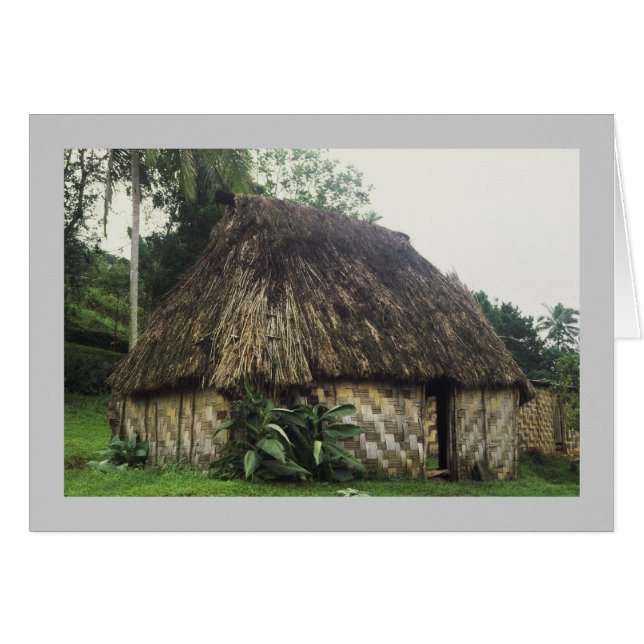 Kort, Fijian Bure, Naitauvoli, Viti Levu Hälsningskort (Framsidan Horizontal)