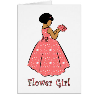 Kort: Flower Girl in Coral Hälsningskort