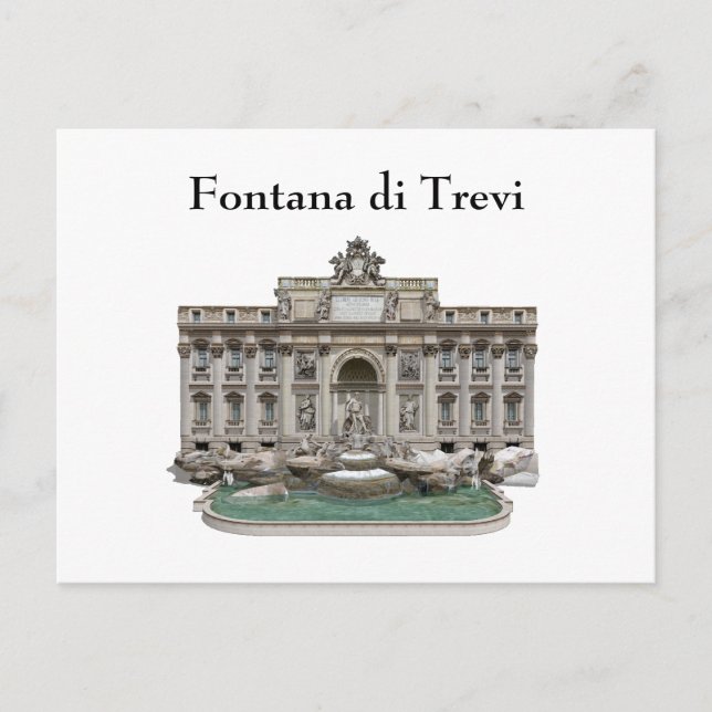 Kort: Fontana di Trevi: Trevi Fontän Vykort (Framsida)