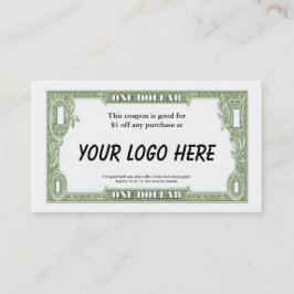 Kort för $1 kupong