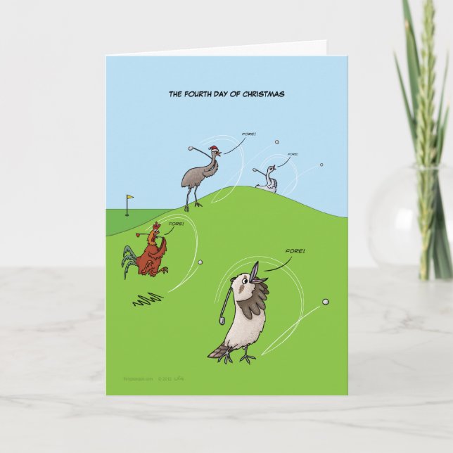 Kort för 4:e juldagen (fyra fågeljägare) (Framsida)