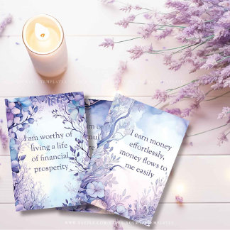Kort för affirmationer om rikedom, meditationskort