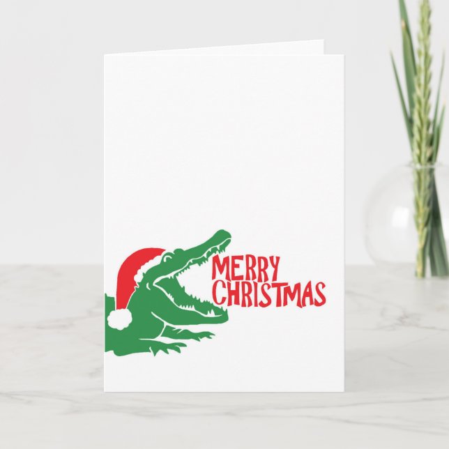 Kort för alligatorjulhälsning (Framsida)