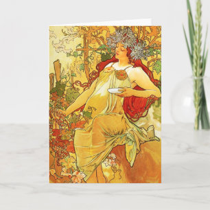 Kort för Alphonse Mucha hösthälsning