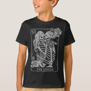 Kort för älskare Tarot Ockult Goth Kyssande Lesbis T Shirt