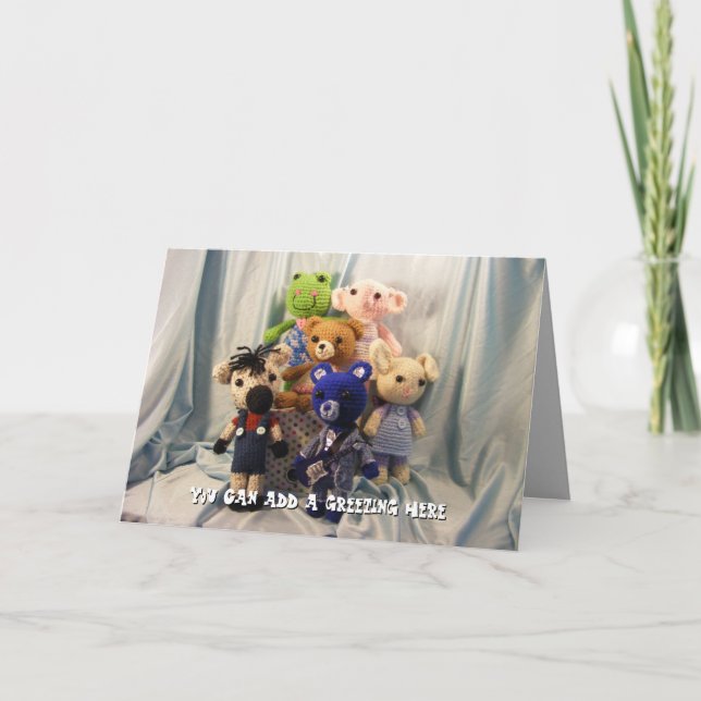 Kort för Amigurumi vänhälsning (Framsida)