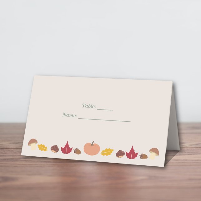 Kort för andnings- och fallbröllop (Wreath & Fall Wedding Place Cards)
