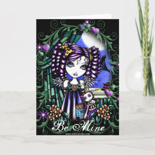 Kort för ängel för Jenny gulligt valentintrasdocka