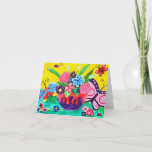 Kort för anteckningar om fjärilar och ladybuggar