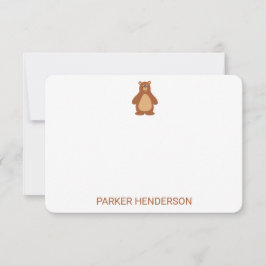 Kort för anteckningsbok för cute Bear Personlig Ki