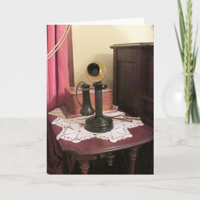 Kort för antik telefonhälsning (Framsida)