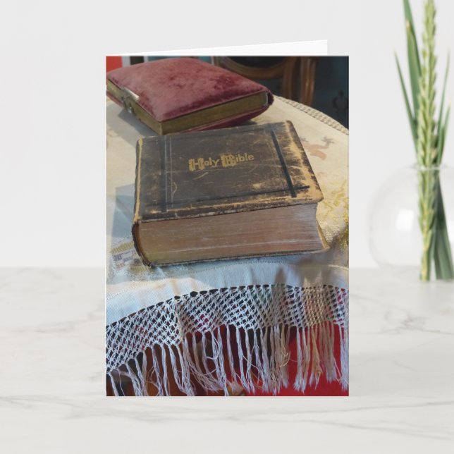 Kort för antika familjeband, tomt hälsningskort (Framsida)