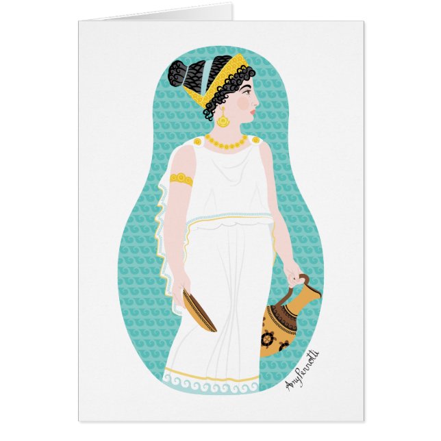 Kort för antika grekiska Matryoshka (Framsidan)