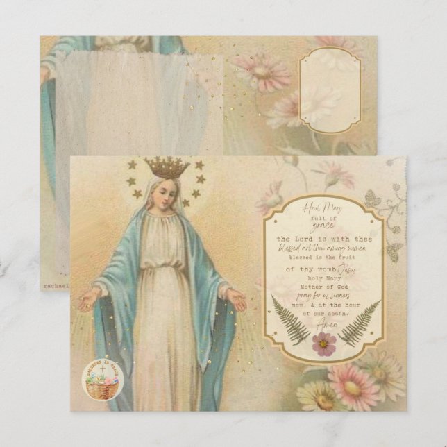 Kort för antikk katolsk Prayer-kort (Fram/baksida)