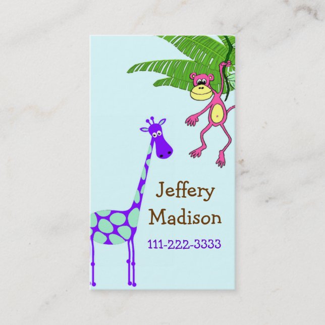 Kort för apa- och giraffbarnsäkerhet (Framsida)