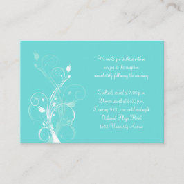 Kort för Aqua Blue and White Blommigt-hölje