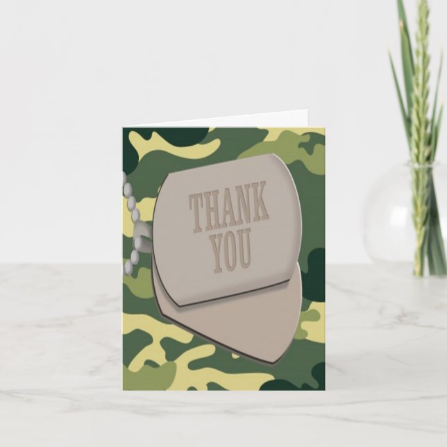Kort för arméhundbrickorCamo tack (Framsida)