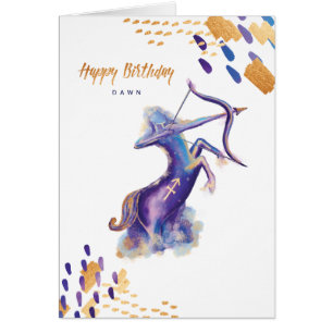 Kort för Artistry för SagittariusZodiacakvarell