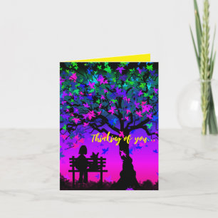 Kort för att Tänka På Dig Solnedgång Med Hund