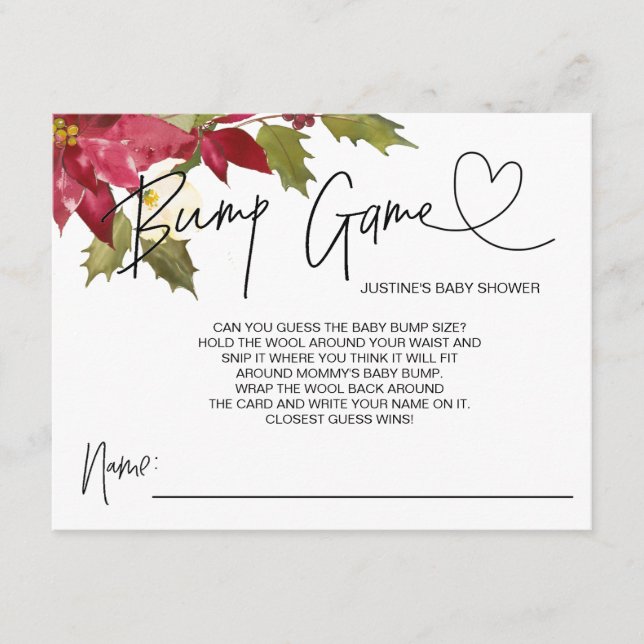 Kort för Baby-bugggissningar för julbabyskor (Framsida)