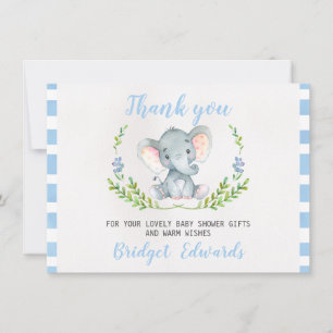 Kort för baby shower för pojkeelefanttack