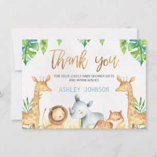 Kort för baby shower för Safaridjurtack