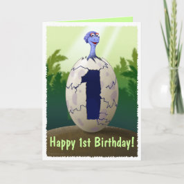 Kort för babyDinosaurfödelsedag