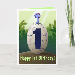 Kort för babyDinosaurfödelsedag