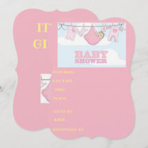 Kort för babydusch IT'S A GIRL