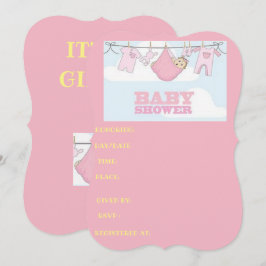 Kort för babydusch IT'S A GIRL