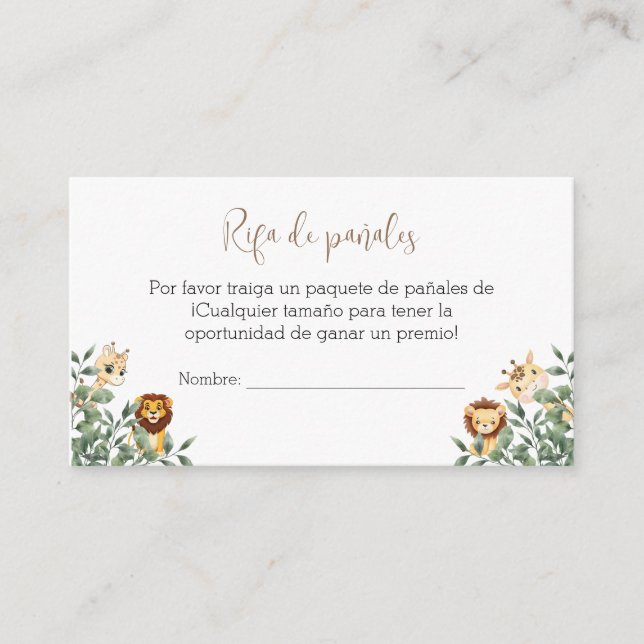 Kort för babyskabinett med Baby-dykande raffel (Framsida)