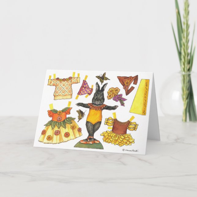 Kort för BallerinakaninHalloween pappert docka (Framsida)