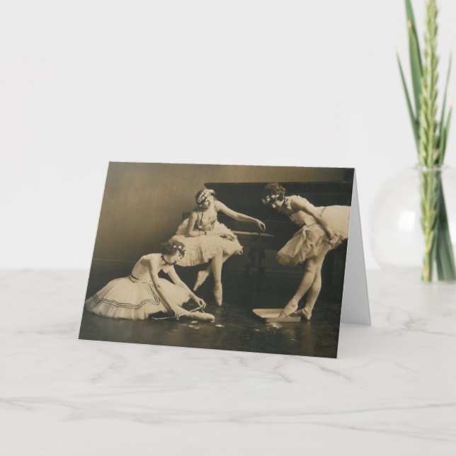 kort för ballerinatriohälsning (Framsida)